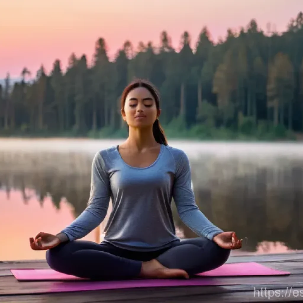 내적 충돌 화해를 위한 사용 가능한 도구와 자원 - **Mindful Movement in Nature at Dawn**
    A serene woman in her late 20s, with a gentle, focused ex...