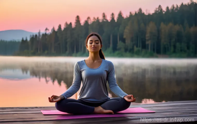 내적 충돌 화해를 위한 사용 가능한 도구와 자원 - **Mindful Movement in Nature at Dawn**
    A serene woman in her late 20s, with a gentle, focused ex...